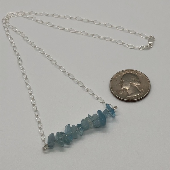 🎁Beautiful Aquamarine & Sterling Silver Necklace - Picture 5 of 8